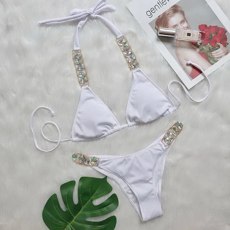 Luxus Bikini mit Strass – Push-Up Bandage Set von Para Praia